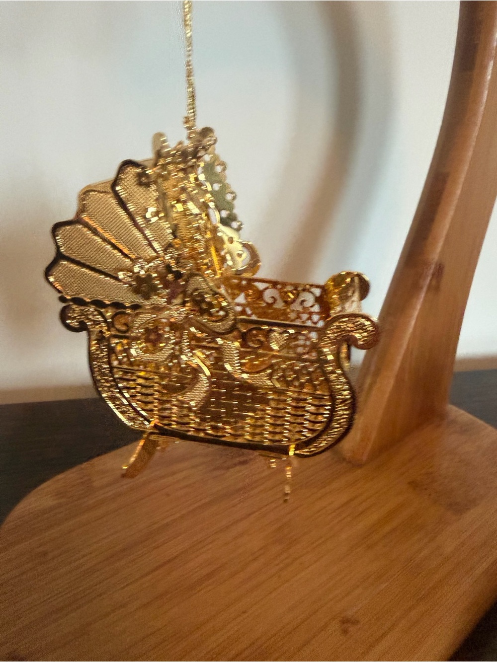 Gold Plated Decorative Sleigh Ornament